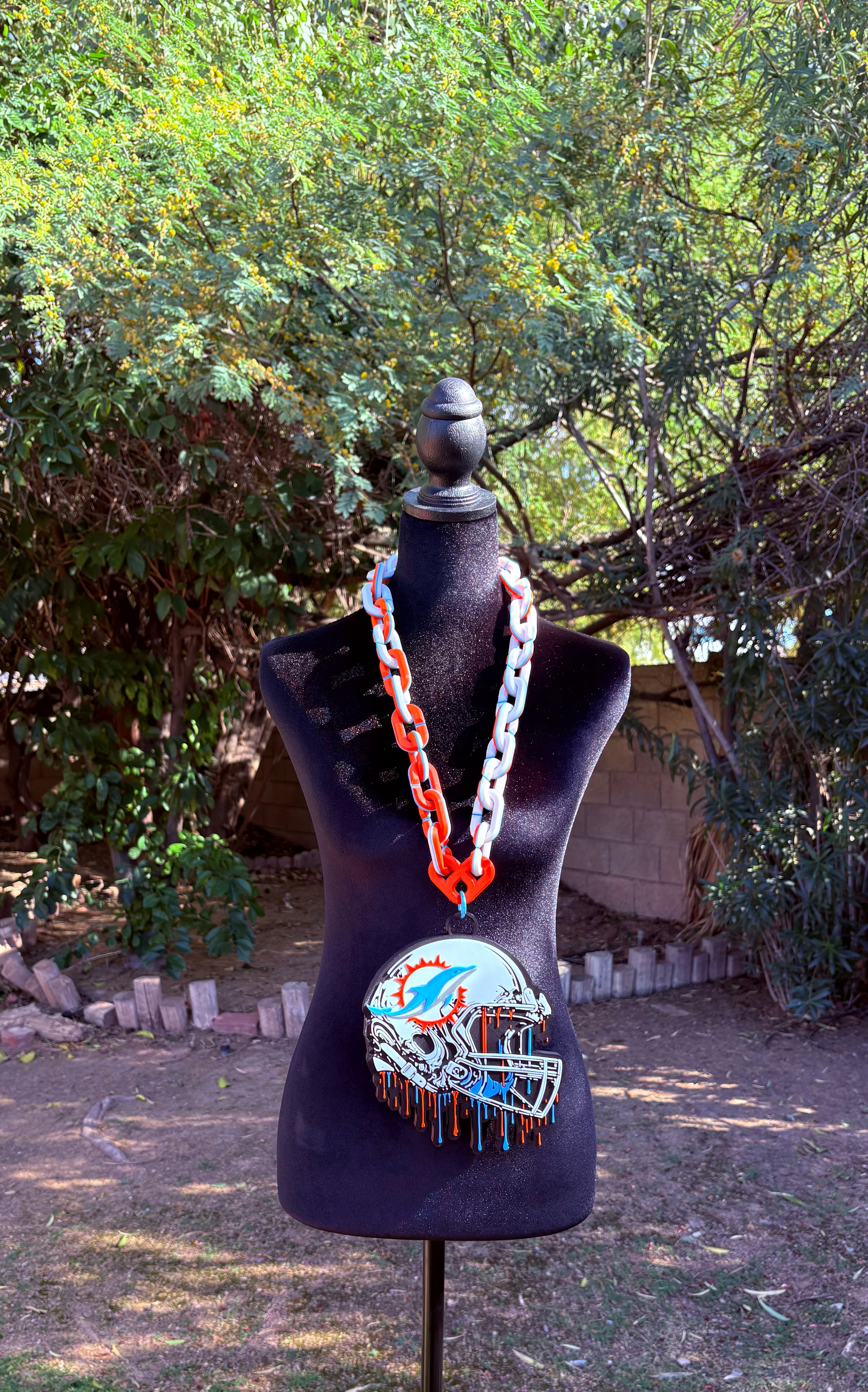 Miami Dolphins Dripping Helmet Hype Chain