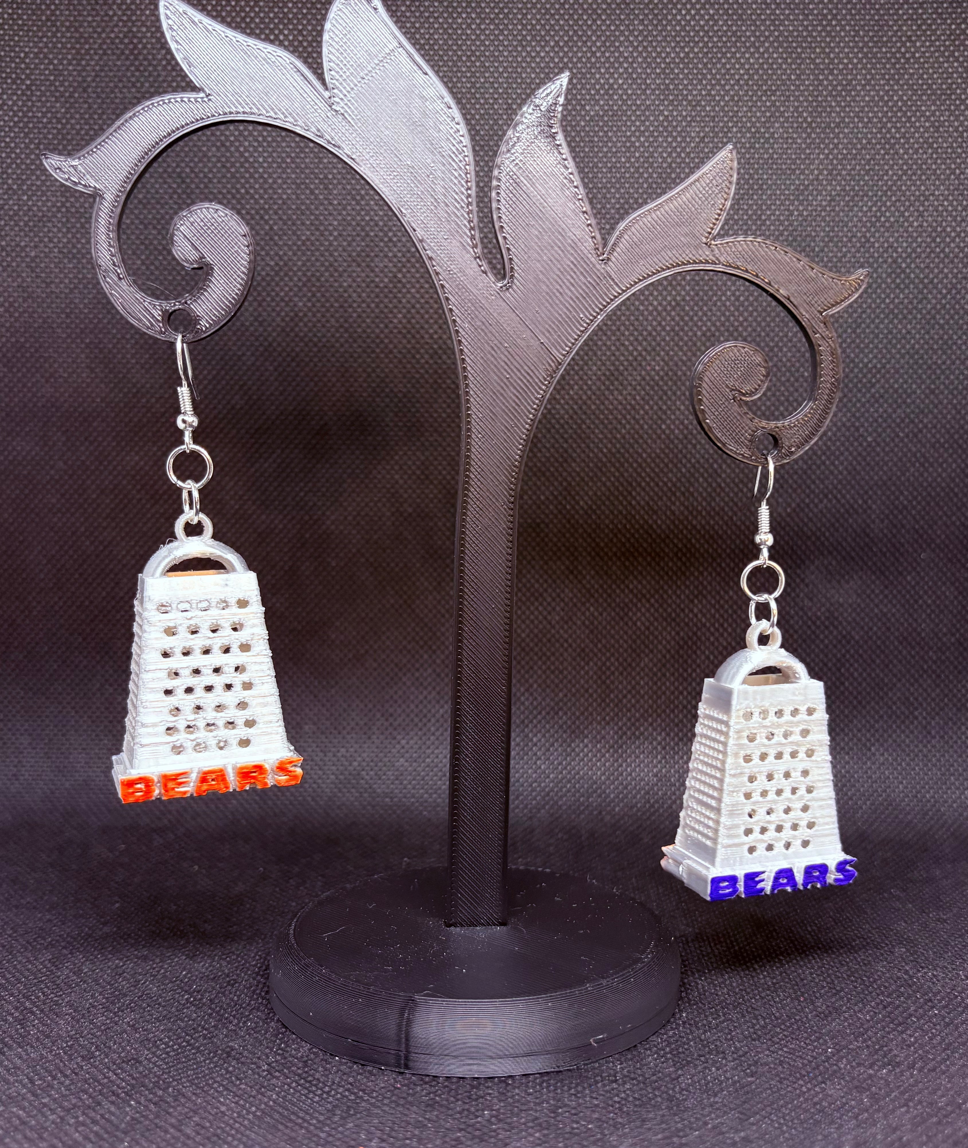 Chicago Bears Cheese Grater Earrings **FREE SHIPPING**