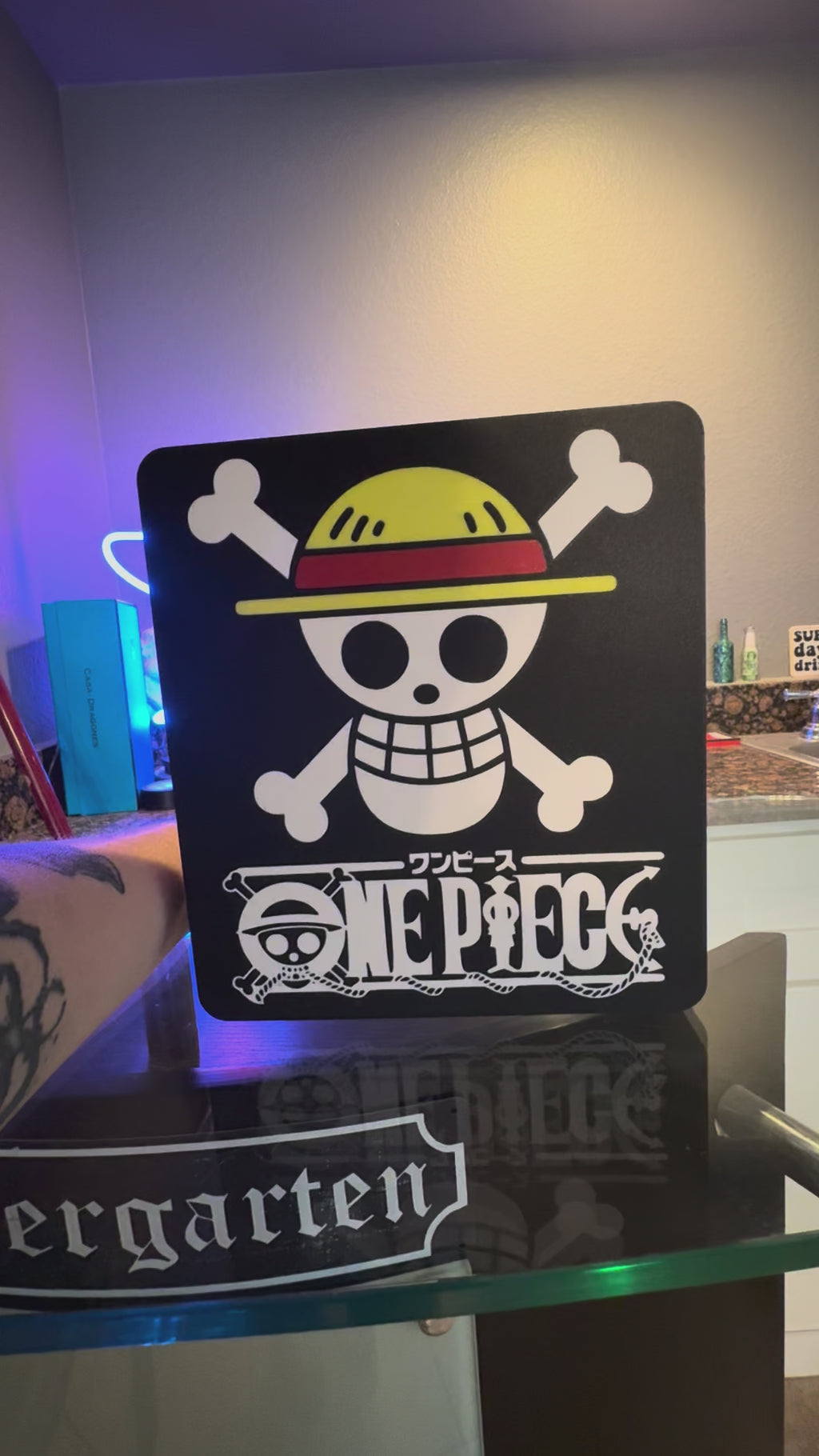 One Piece Jolly Roger and Logo Light Box